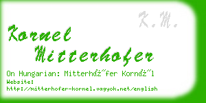 kornel mitterhofer business card